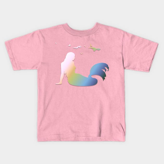 relaxing mermaid Kids T-Shirt by AlondraHanley